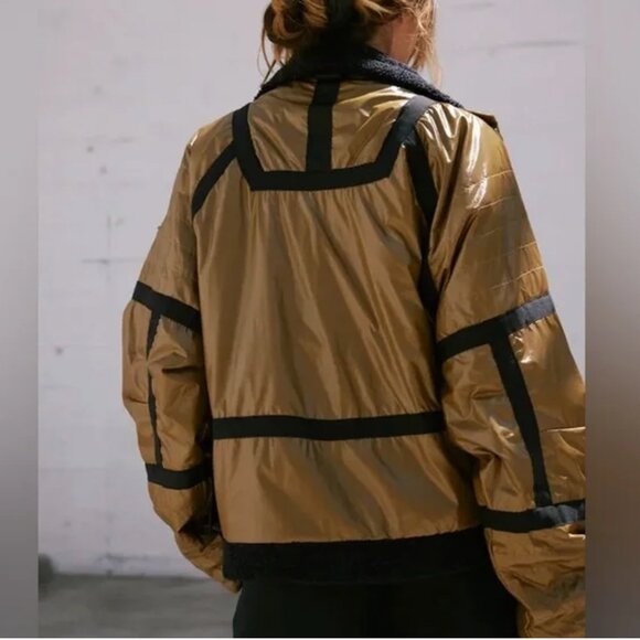 NWOT Free People Movement Vagabond Fleece Olive Green  Oversized Bomber Jacket - Picture 5 of 12